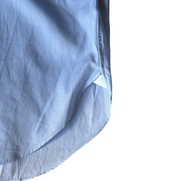 Ermenegildo Zegna Rossini blue micro striped regular fit dress shirt | 44 / 17.5 - Picture 7 of 16